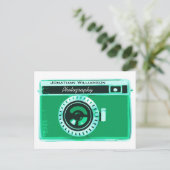 Retro Seafoam Green Camera Fotogeschäft Postkarte (Stehend Vorderseite)