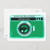 Retro Seafoam Green Camera Fotogeschäft Postkarte (Vorne/Hinten)