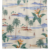 Retro seamless tropical island pattern on light be duschvorhang (Vorderseite)