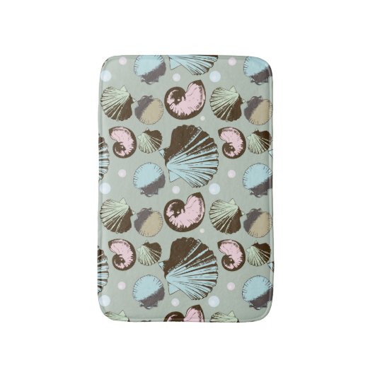 Retro Seashell-Muster Badematte (Vorderseite Vertikal)