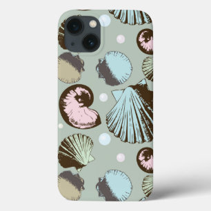 Retro Seashell-Muster iPhone 13 Hülle