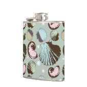 Retro Seashell-Muster Flachmann (Links)