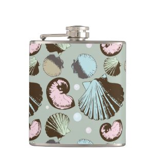 Retro Seashell-Muster Flachmann