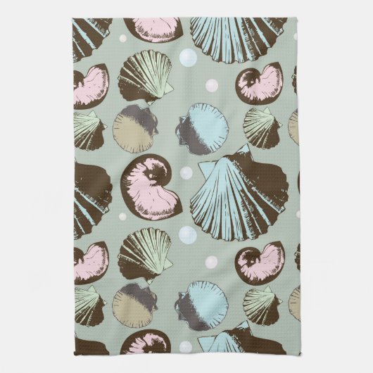 Retro Seashell-Muster Handtuch (Vertikal)
