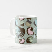 Retro Seashell-Muster Kaffeetasse (Vorderseite Links)