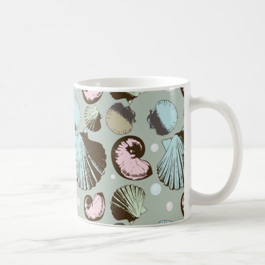 Retro Seashell-Muster Kaffeetasse (Rechts)