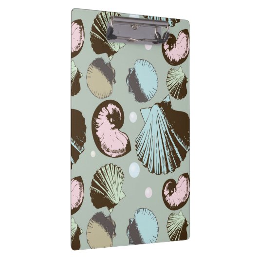Retro Seashell-Muster Klemmbrett (Rechts)
