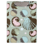 Retro Seashell-Muster Klemmbrett (Vorderseite)