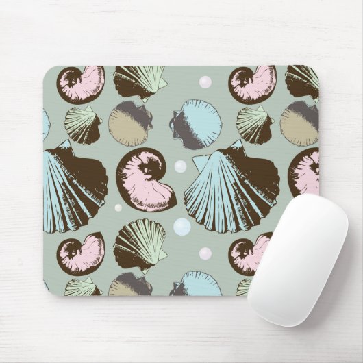 Retro Seashell-Muster Mousepad (Mit Mouse)