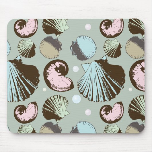 Retro Seashell-Muster Mousepad (Vorne)