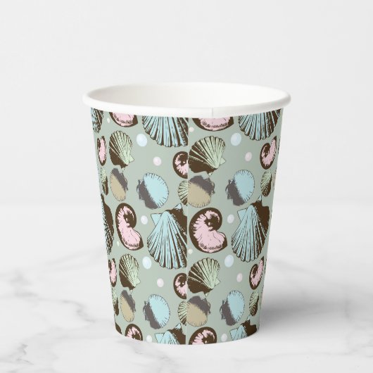 Retro Seashell Muster Pappbecher (Rechts)
