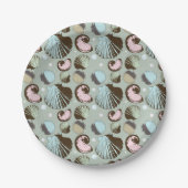 Retro Seashell Muster Pappteller (Vorderseite)