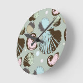 Retro Seashell Muster Runde Wanduhr (Winkel)