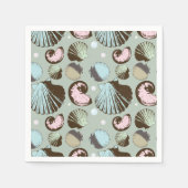 Retro Seashell Muster Serviette (Vorderseite)