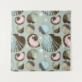 Retro Seashell-Muster Wandteppich (Vorderseite (Horizontal))