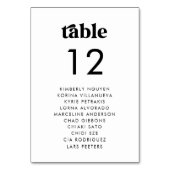 Retro-Seating Chart Guest Names Minimalistische Ho Tischnummer (Rückseite)