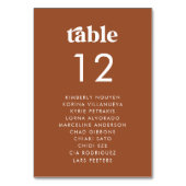 Retro-Seating Chart Guest Names Minimalistische Ho Tischnummer (Vorderseite)