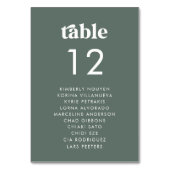 Retro-Seating Chart Guest Names Minimalistische Ho Tischnummer (Vorderseite)