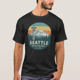 Retro Seattle Pazifischer Nordwesten Mt. Rainier T-Shirt