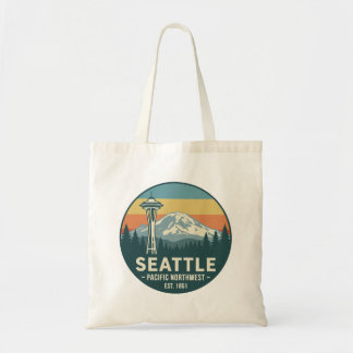 Retro Seattle Pazifischer Nordwesten Mt. Rainier Tragetasche