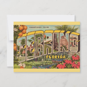 Retro-Sebring-Florida-Postkarte Postkarte