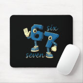Retro-Sechs-Sieben-Nummern-Meme-Brainrot-Geschenk  Mousepad (Mit Mouse)