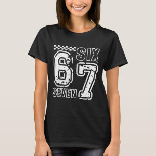 Retro Sechs Sieben Zahlen Clever Humor 6 7 Meme Mä T-Shirt