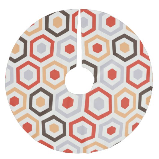 Retro-Sechsecke Polyester Weihnachtsbaumdecke (Vorderseite)