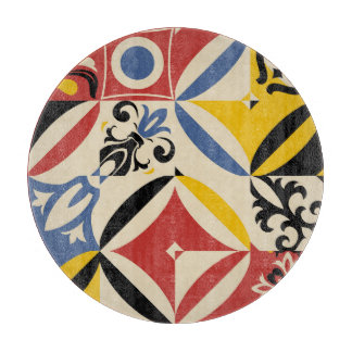 Retro-Sechziger-Azulejos-Geometrisches Muster Schneidebrett