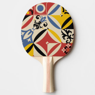 Retro Sechziger Jahre Azulejos Geometrisches Muste Tischtennis Schläger