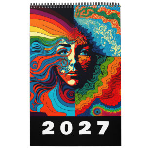 Retro Sechziger Jahre Psychedelische Kunst 2026 Ka Kalender