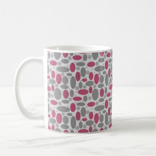 Retro, Sechziger, Punkte, grau und rosa Kaffeetasse