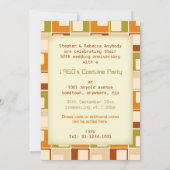 Retro Sechziger-Quadrat-Muster personalisiert Einladung (Rückseite)