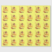 Retro Sechzigerjahre Musik-Mädchen Geschenkpapier (Flach)