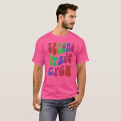Retro Second Grade Crew Hallo 2. Gr Pink T-Shirt (Vorne ganz)