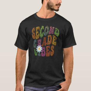Retro SECOND GRADE VIBES Lehrer Frieden Liebe 2. K T-Shirt