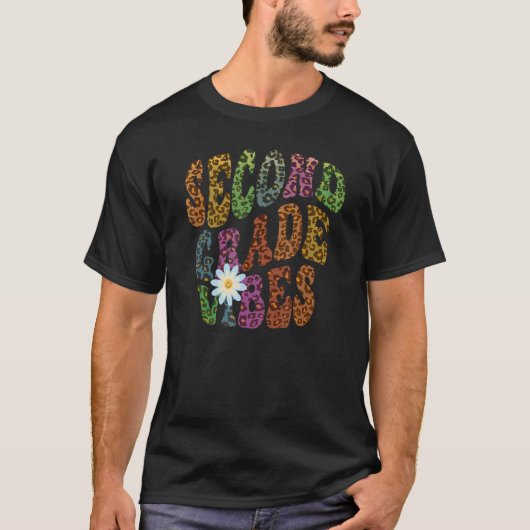 Retro SECOND GRADE VIBES Lehrerin Friedliche Liebe T-Shirt (Vorderseite)
