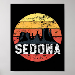 Retro Sedona Arizona Familienurlaub Rote Felsen Gi Poster