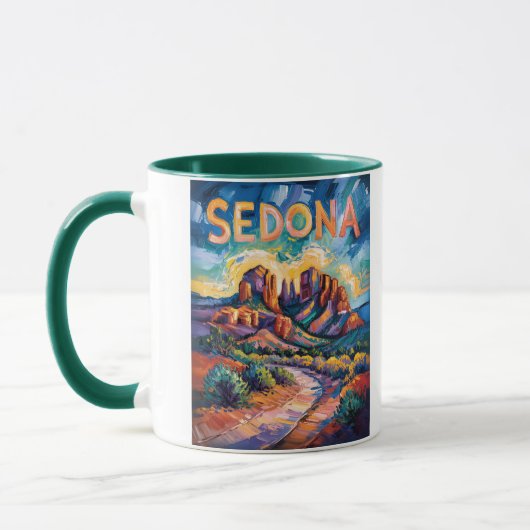 Retro Sedona Arizona Travel Van Gogh Art Landscape Tasse (Links)