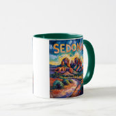 Retro Sedona Arizona Travel Van Gogh Art Landscape Tasse (VorderseiteRechts)