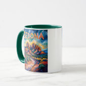 Retro Sedona Arizona Travel Van Gogh Art Landscape Tasse (Vorderseite Links)