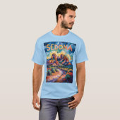Retro Sedona Arizona Wandern neben dem Wasser T-Shirt (Vorne ganz)
