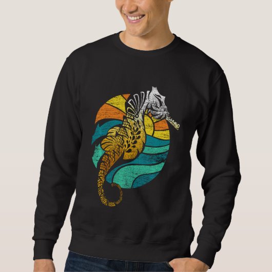 Retro-Seepferd Sweatshirt (Vorderseite)