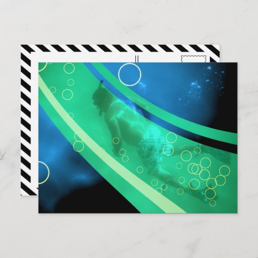 Retro-Seetaucher Postkarte (Vorne/Hinten)