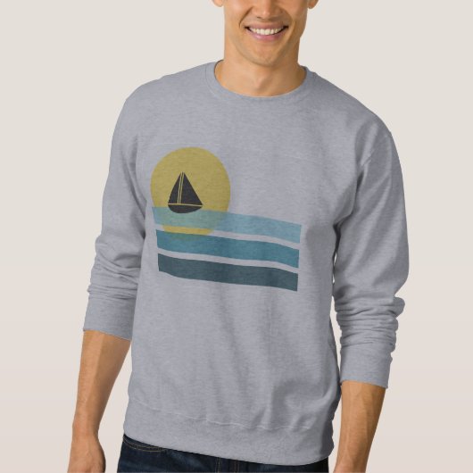 Retro Segelboot-Sweatshirt Sweatshirt (Vorderseite)