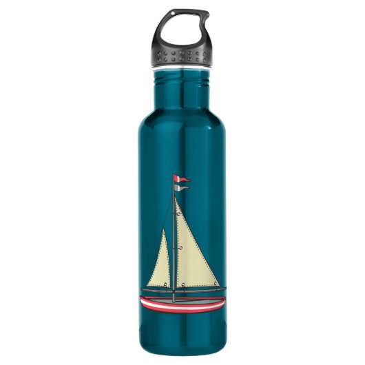 Retro Segelboot Trinkflasche (Vorderseite)