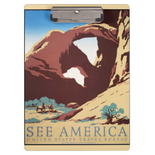 Retro-Sehen-Amerika-Western-Cowboys-Wüste-Bogen-WP Klemmbrett