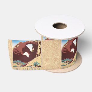 Retro-Sehen-Amerika-Western-Cowboys-Wüste-Bogen-WP Satinband