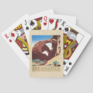Retro-Sehen-Amerika-Western-Cowboys-Wüste-Bogen-WP Spielkarten