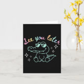 Retro sehen Sie später am letzten Schultag Karte (Gelbe Blume)